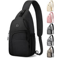 Pritent Crossbody Bags for Women Man Waterproof Sling Bag Backpack Trendy Casual Cross Body Bag with Convertible Shoulder Strap Chest Bag for Camping Hiking Travel Essentials (Black, Medium )