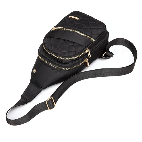 AOSTIHOT Small Sling Backpack for Women, Chest Bag Daypack Crossbody for Travel Sport Running Hiking Black