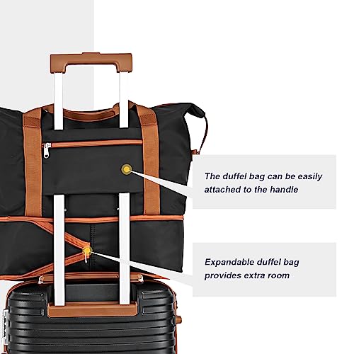 Joyway Carry On Luggage 20 Inch Expandable Suitcase with Spinner Wheel, 3 Piece Hard Shell Luggage Set with TSA Lock(Black)