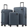 Coolife Luggage 3 Piece Set Hardside Lightweight Suitcases: Upgraded Durable PC Travel Luggage with Dual Spinner Wheels & TSA Lock, 20/24/28 (20'' Expandable Only), Navy