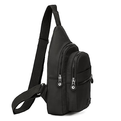 Banelu Small Sling Backpack Crossbody Bags for Women Men, Small Sling Bag Cross Body Bag Fanny Packs Crossbody Purses - Black