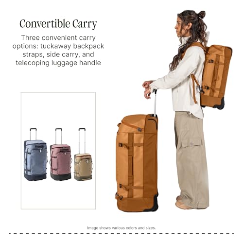 Eagle Creek Cargo Hauler XT Wheeled Duffel - Wheeled Backpack Duffel - Deployable Backpack Straps - Lockable U-Lid & Easy Access Compartment - 29" - Glacier Blue