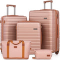 Cosbarn Luggage Sets 5 Piece Suitcases with Wheels, Suitcase Sets ABS Hard Case Luggage with TSA Lock Durable Carry-on Luggage with Spinner Wheels Travel Suitcase for Men Women
