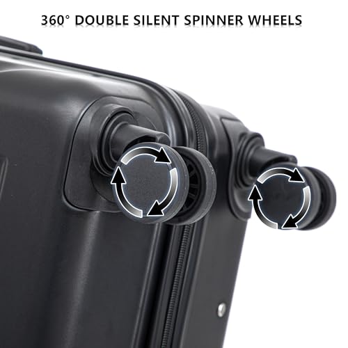 Merax Luggage Sets, ABS Hardshell Suit case Spinner Wheels Lightweight Combination Lock