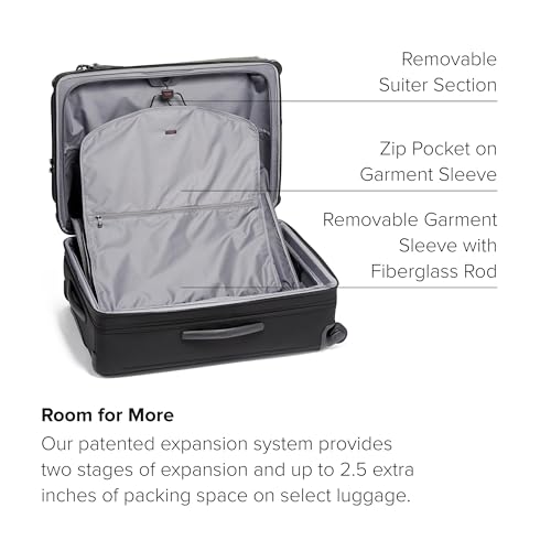 TUMI - Alpha Medium Trip Expandable 4-Wheeled Packing Case - Professional Travel Luggage - TSA Lock Tracer - TUMI Suitcase - Black
