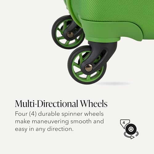 SwissGear 7366 Signature Hardside Expandable Luggage with Spinner Wheels, TSA Lock, Green, Checked-Large 27-Inch