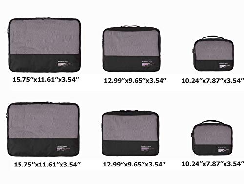 Packing Cubes Set Travel Luggage Organizers Suitcase Lightweight Accessories Black