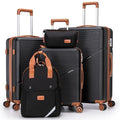 Cosbarn Luggage Sets 5 Piece Suitcases with Wheels, Suitcase Set ABS Hard Case Luggage with TSA Lock Spinner Wheels Durable Travel Luggage (5-Piece Set(20"/24"/28"))