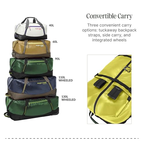 Eagle Creek Migrate 110L Wheeled Duffel Bag – Durable, Weather-Resistant Travel Duffel with Smooth Wheels - Multiple Carry Options for Easy Transport - Electric Yellow