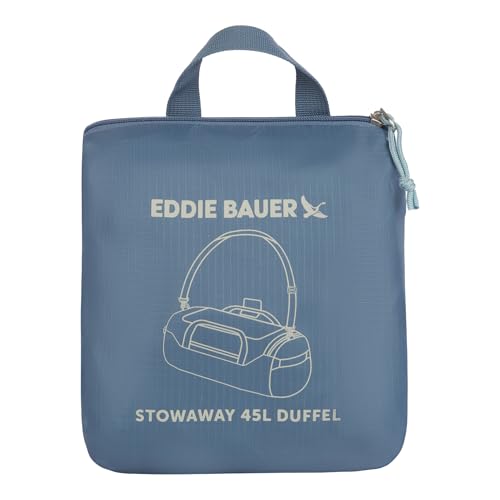 Eddie Bauer Stowaway Packable Duffel Bag | Travel | Foldable | Lightweight | Durable | Ripstop Polyester, 45L, Tile Blue