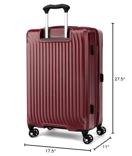 Travelpro Maxlite Air Hardside Expandable Checked Luggage, 8 Spinner Wheels, Lightweight Hard Shell Polycarbonate Suitcase, Cabernet, Checked Medium 25-Inch