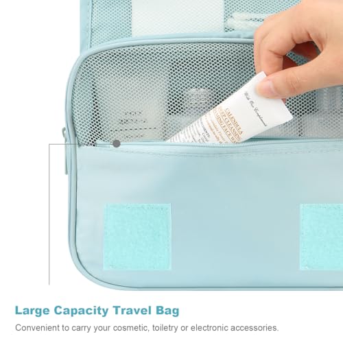 Mossio Hanging Toiletry Bag - Large Cosmetic Makeup Travel Organizer for Men & Women with Sturdy Hook (Wine Flower)