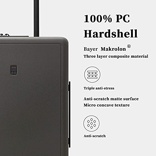 LEVEL8 Elegance Luggage Set, PC Matte Hardshell Suitcases - Olive Green, 20/24 Inch