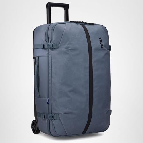 Thule Aion 70cm Wheeled Duffel - Wet/Dirty storage pocket - Smooth rolling wheels - Interior compression straps - Lockable exterior zippers - 100% recycled PFC-free waxed canvas fabric
