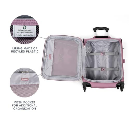 Travelpro Maxlite 5 Softside Expandable Luggage with 4 Spinner Wheels, Lightweight Suitcase, Men and Women, International, Orchid Pink Purple, Carry-on 19-Inch