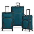 U.S. Traveler Aviron Bay Expandable Softside Luggage with Spinner Wheels, Teal, 3-Piece Set
