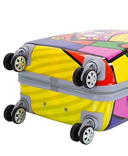 Rockland Departure Hardside 2 Piece Spinner Wheel Luggage, (20"/28"), Heart