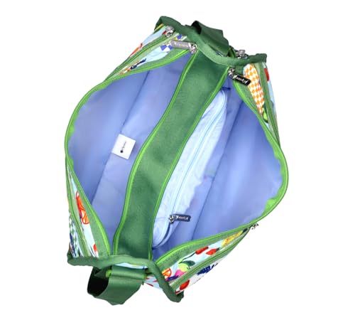 LeSportsac Fresh Fruit Deluxe Everyday Crossbody Bag + Cosmetic Bag, Style 7507/Color E840, Whimsical Sunkissed Artfully Arranged Fruit, Vibrant Juicy Oranges, Lemons & Limes, Sweet Cherries & Berries