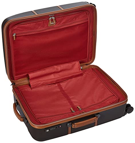 DELSEY PARIS Chatelet Hard+ Hardside Luggage with Spinner Wheels, Chocolate Brown, Checked-Medium 24 Inch