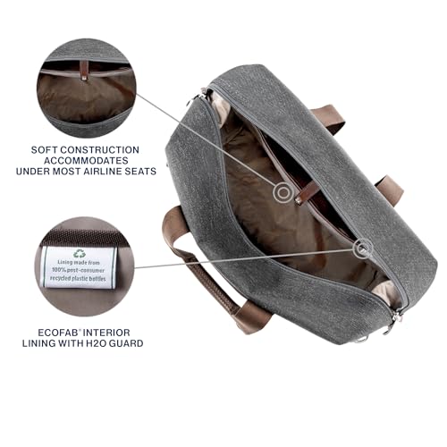 Travelpro Platinum Elite Carry on Soft Travel Underseat Tote Bag, Weekender, Overnight, Men and Women, Vintage Grey, 16.5 Inch