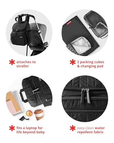 Skip Hop Diaper Bag Backpack: Forma, Multi-Function Baby Travel Bag with Changing Pad & Stroller Attachment, Mauve Mist