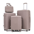 Hardside 4 Luggage Sets, Lightweight Wave Suitcase with Spinner Wheel