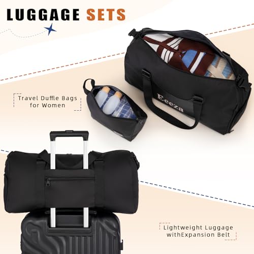 Eeeza Carry On Luggage Se t 22x14x9 Airline Approved, 3 Piece 20 Inch Lightweight ABS Hardside Suitcases with Spinner Wheels and TSA Lock