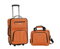 Rockland 2-Piece Large Solid Oxford Cloth Luggage Set with 4 In-Line Skate Wheels