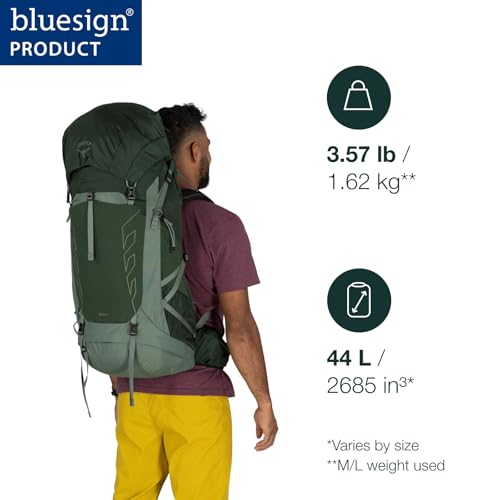 Osprey Talon 44L Men's Lightweight Hiking Backpack - Daypack for Travel & Camping, Black/Coal Grey, L/XL