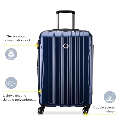 DELSEY PARIS Helium Aero Hardside Expandable Luggage with Spinner Wheels, Blue Cobalt, Carry-On Plus 21 Inch