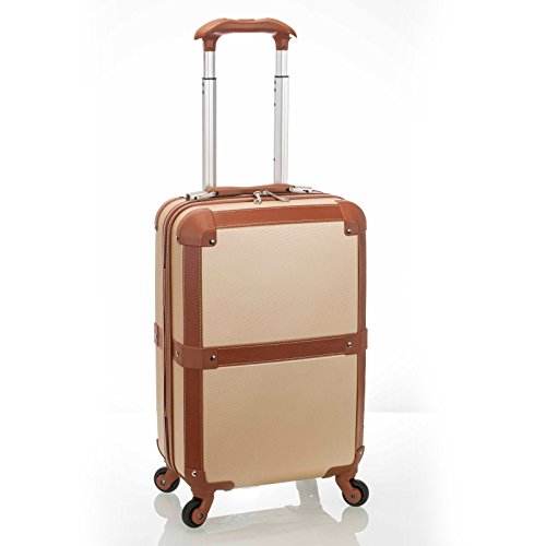 Rockland Stage Coach 20-Inch Rolling Trunk, Champagne, 20-Inch