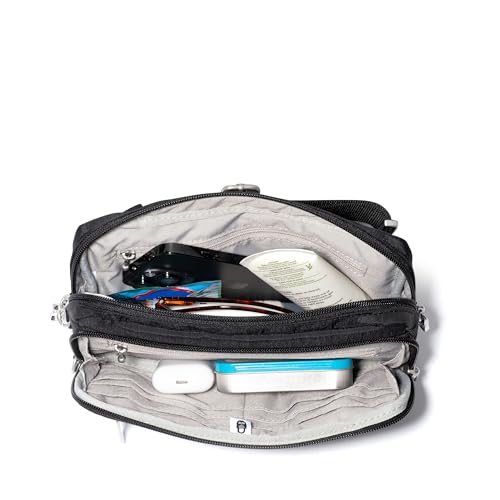 Baggallini Securtex Anti-theft Belt Bag 8.8"x5.5" Crossbody Fanny Pack for Women RFID Wallet Locking Zipper Travel Purse
