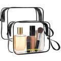 Icramsy Clear Makeup Bag,2 Pack TSA Approved Toiletry Bag Travel Toiletry Bag Hanging Makeup Cosmetic bag for Women Men (Black).
