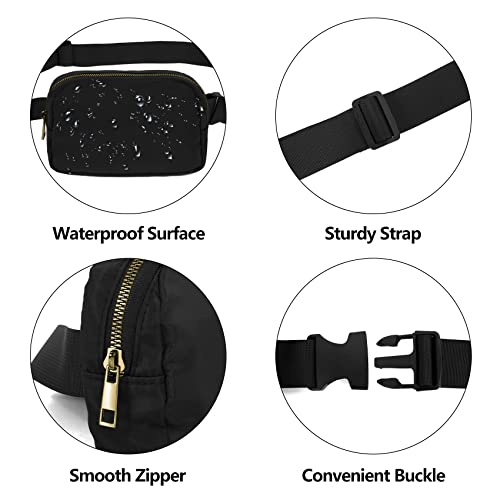 VOROLO Fanny Pack For Women And Men Crossbody Bag Belt Bag with Adjustable Strap Graduation Gifts Black