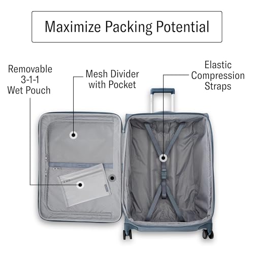 Samsonite UpLIFT Lightweight Medium Checked Softside Luggage with Spinner Wheels - Expandable - Airline-Approved, Polyester Soft Suitcase for Ultra Light Travel - Elemental Blue