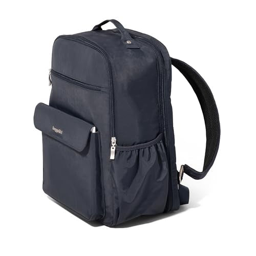Baggallini Everyday Laptop Backpack - 11x15.5 Lightweight Water-Repellent Nylon Travel Bag w/Padded Laptop Sleeve & RFID
