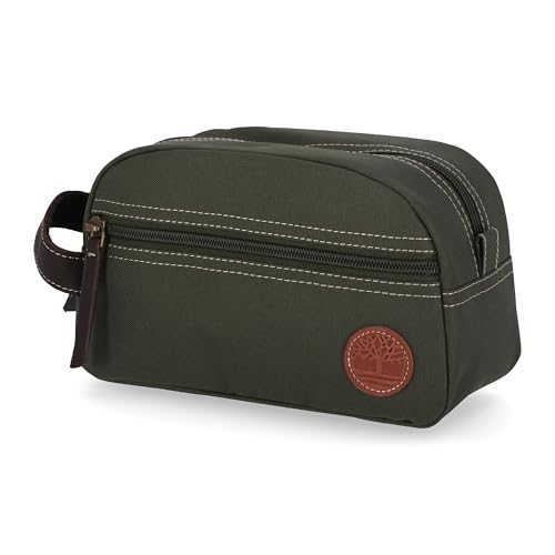 Timberland Men's Toiletry Bag Canvas Travel Kit Organizer, Olive, One Size