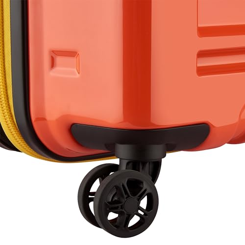 DELSEY PARIS Rempart Hardside Expandable Luggage with Spinner Wheels, Orange, Carry-On 19 Inch