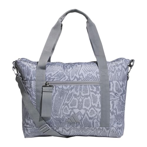 adidas All Me Tote Bag – Everyday Carryall with Crossbody Strap, Reptile Halo Silver-Grey/Grey, OSFA