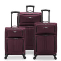 U.S. Traveler Anzio Softside Expandable Luggage with Spinner Wheels, Burgundy, 3-Piece Set (22/26/30)