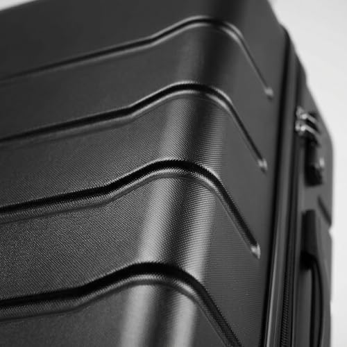 Relyblo 28-Inch Hardside Luggage - Lightweight Expandable Checked Suitcase with TSA Lock and 360 Spinner Wheels, Black