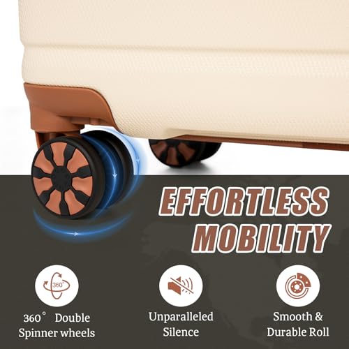 Cosbarn Luggage Sets 5 Piece Suitcases with Wheels, Suitcase Sets ABS Hard Case Luggage with TSA Lock Durable Carry-on Luggage with Spinner Wheels Travel Suitcase for Men Women