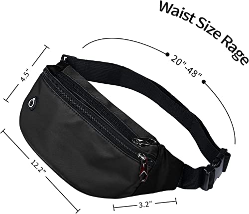Fanny Packs for Men and Women, Waterproof Sports Waist Pack Bag for Travel Hiking Running Hands-free Wallets, Easy Carry Any Phone