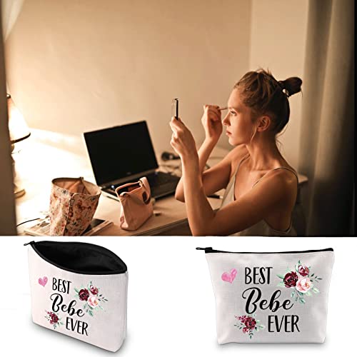 Bebe Gifts Best Bebe Ever Makeup Bag Mother's Day Gift For Mom Grandma Grandmother (Best Bebe Ever Bag)