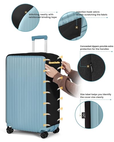Travelkin Clear Luggage Cover Protectors For Suitcase Transparent TPU Suitcase Cover Protector Fit 18-32 Inch Luggage