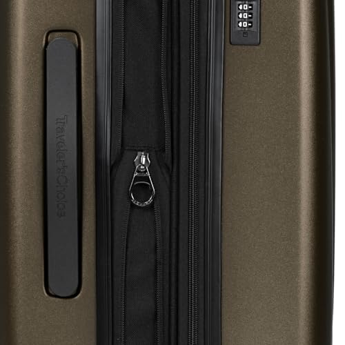 Traveler's Choice Lethbridge Hardside Expandable Spinner Luggage with TSA Lock, Mocha Gold, 29" Large