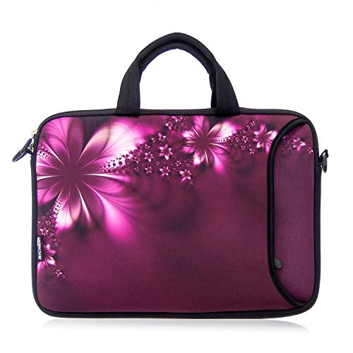 RICHEN 10 inches Messenger Bag Carrying Case Sleeve with Handle Accessory Pocket Fits 7 to 10-Inch Laptops/Notebook/ebooks/Kids tablet/Pad (7-10.2 inch, Flowers)