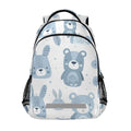 KLL Bear and Rabbit Pastel Blue fun kids backpack with large bookbags for middle school para bebes varon