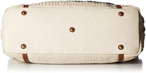 Steve Madden womens BALI BOHEMIAN TASSELED WOVEN PATTERNED FABRIC TOTE, BEACH BAG, multi, One Size