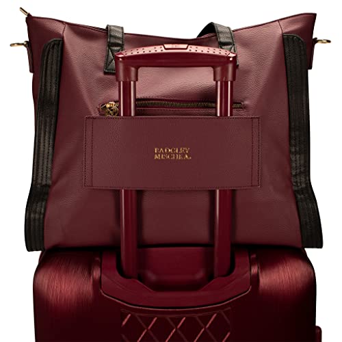 Badgley Mischka Merlot Rose XL Vegan Leather Weekender Duffel Bag